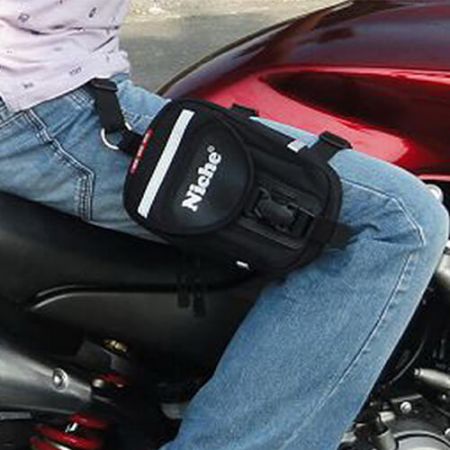 Motorradtaschen-Zubehör - Beintasche mit verstellbarem Riemen, kann am Gürtel und am Oberschenkel befestigt werden